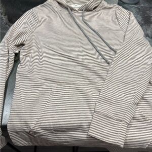 Workshop Republic Clothing Gray and Cream Striped Top